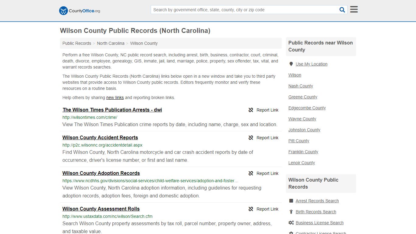 Public Records - Wilson County, NC (Business, Criminal ...